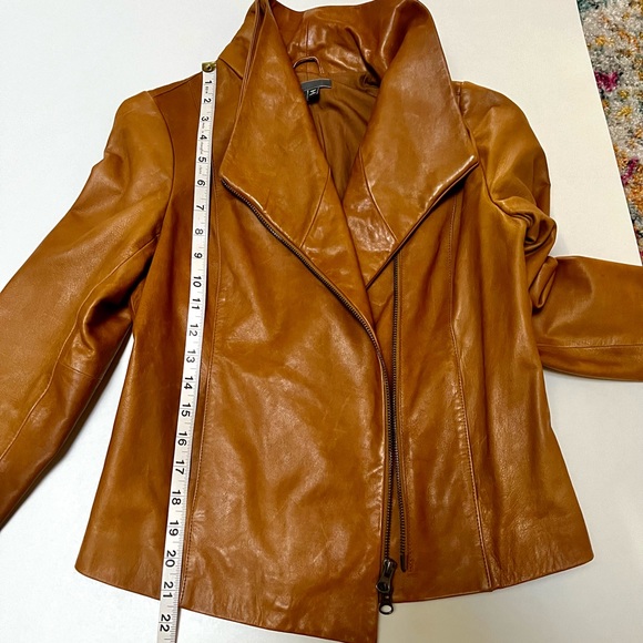 VINCE leather scuba jacket.  Worn once - Picture 13 of 14